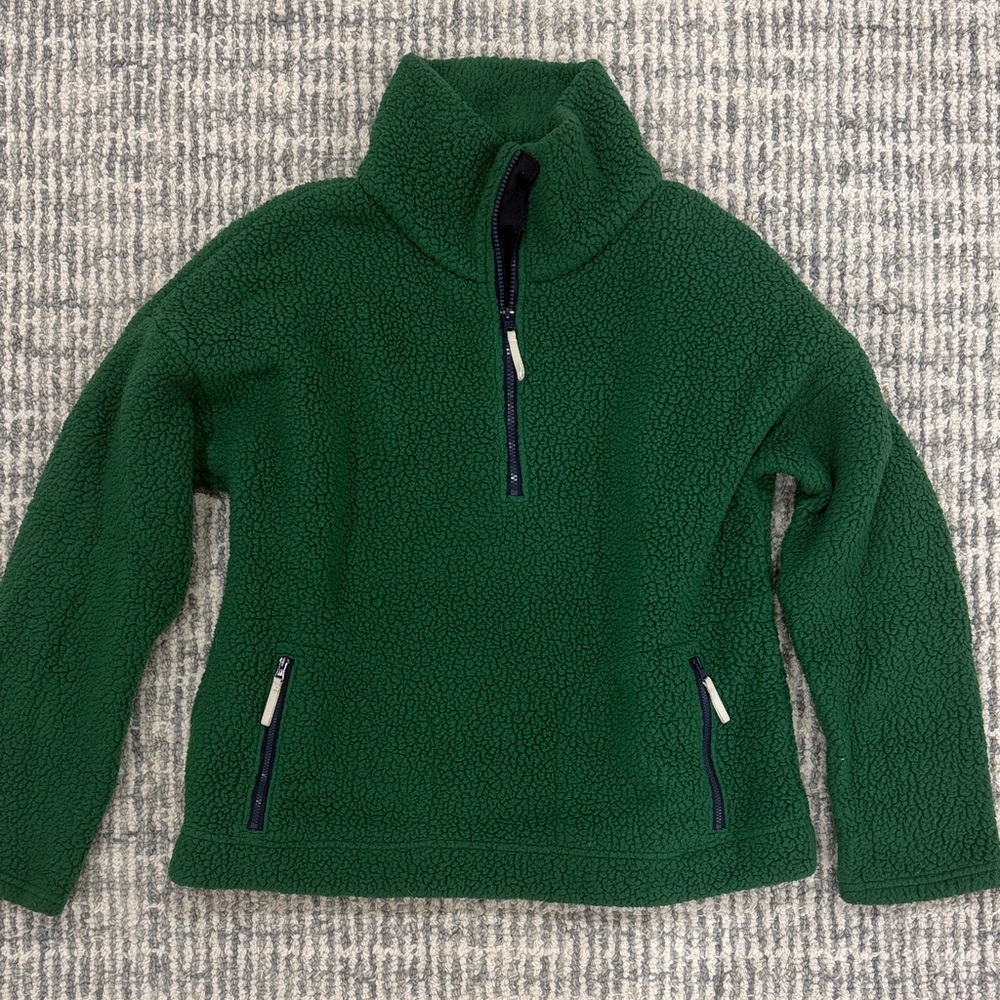 J.Crew Ladies Green Sherpa Half-Zip Jacket